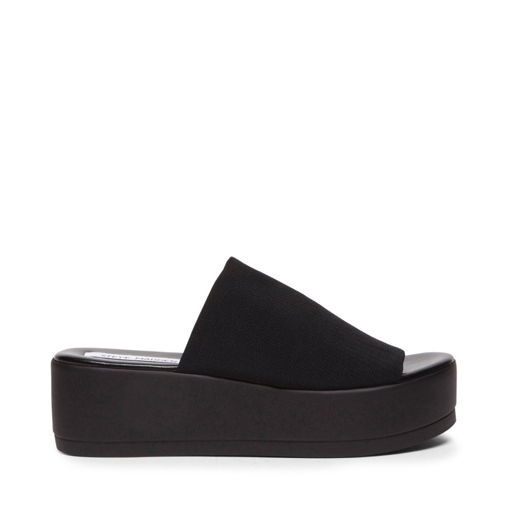 Steve Madden Slinky Black Flatform Slides